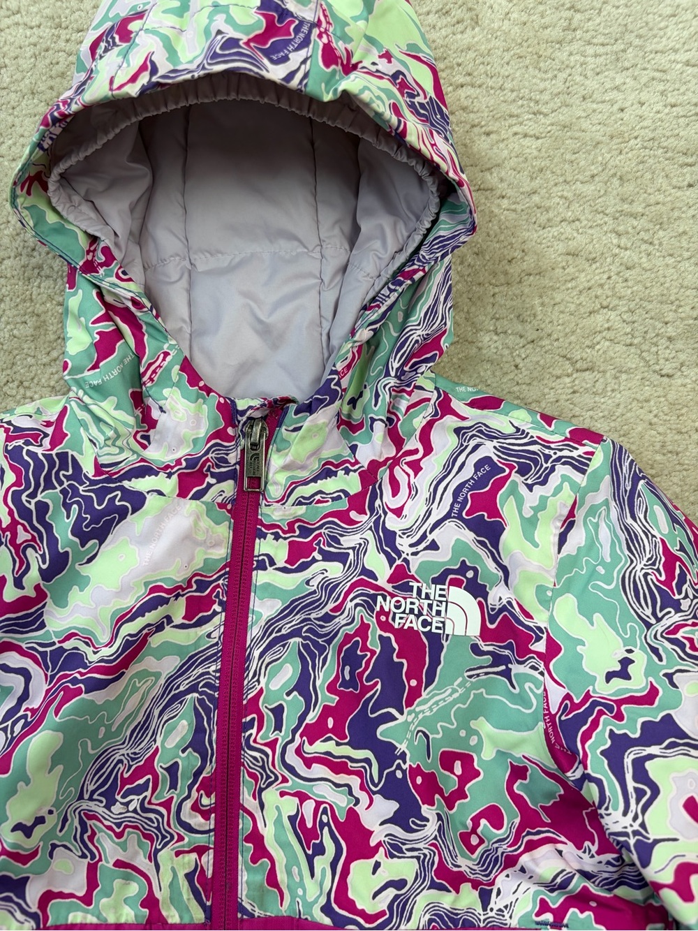 The North Face Girls Size 7 Pink Freedom Insulated Winter Ski Jacket Coat - Picture 9 of 10